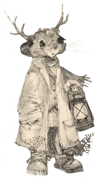 William, a mouse with antlers.